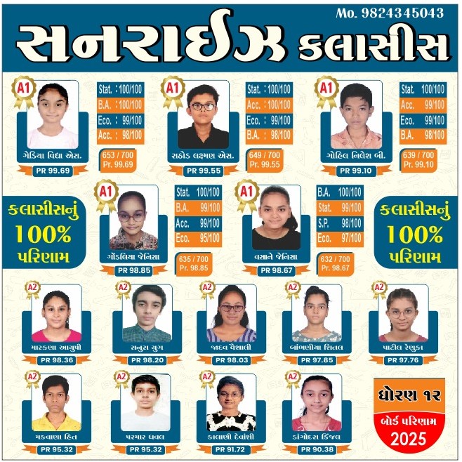 Sunrise Classes 12th commerce result preview